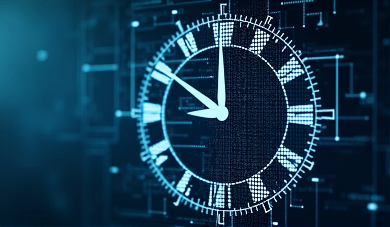 Digital clock showing data retention period
